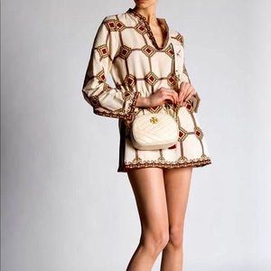 🔥NEW!! TORY BURCH Geometric Embroidered Cotton-linen Tunic MSRP $598.00, Size 6